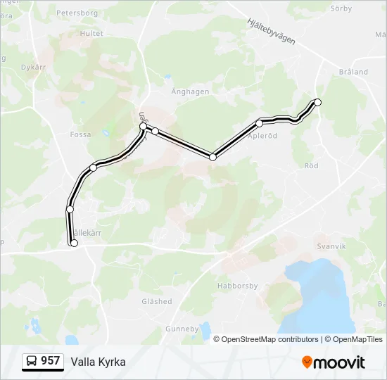 957 Bus Line Map