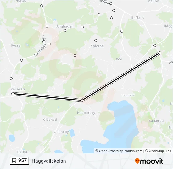 957 Bus Line Map