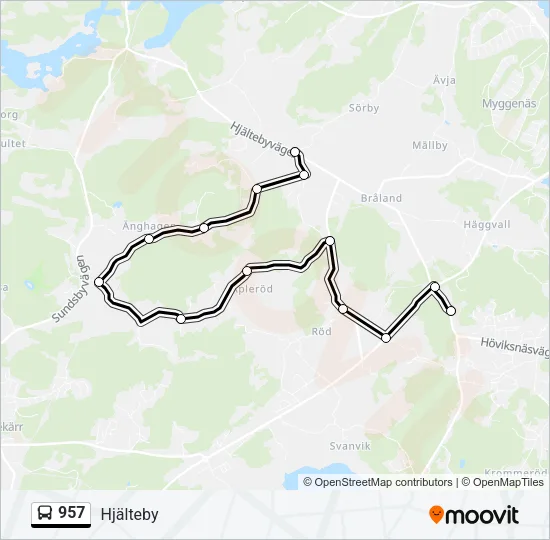 957 Bus Line Map