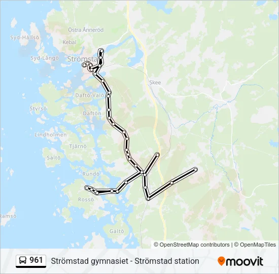 961 Bus Line Map