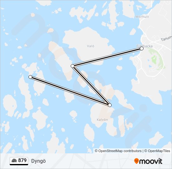 879 färja Linje karta