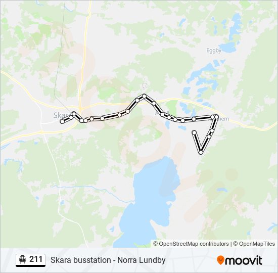 211 spårvagn Linje karta