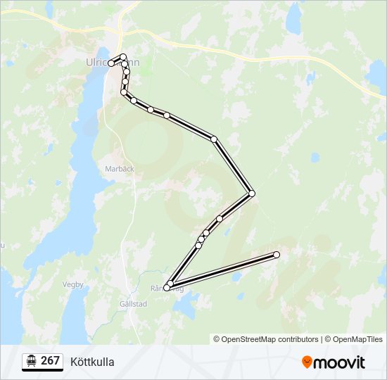 267 spårvagn Linje karta