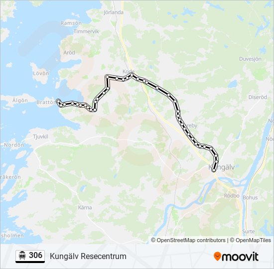 306 spårvagn Linje karta