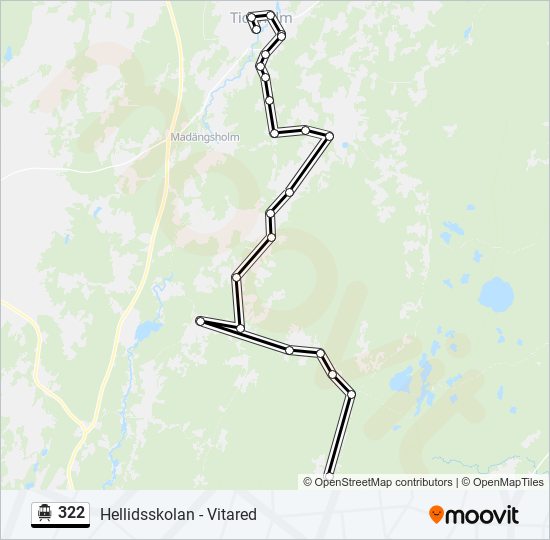 322 spårvagn Linje karta