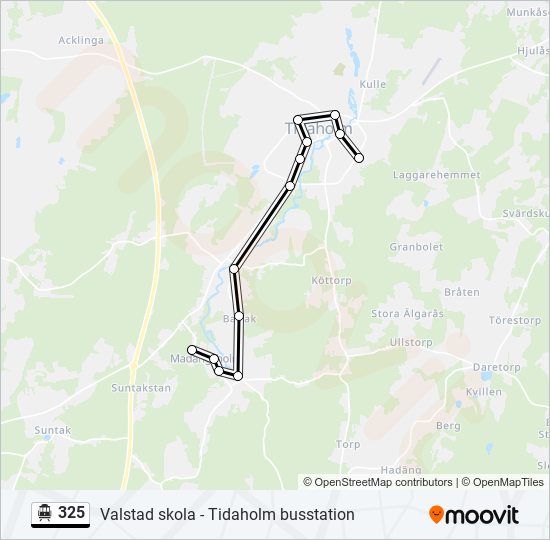 325 spårvagn Linje karta