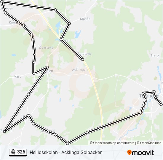 326 spårvagn Linje karta