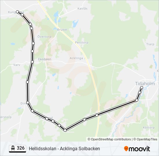 326 spårvagn Linje karta