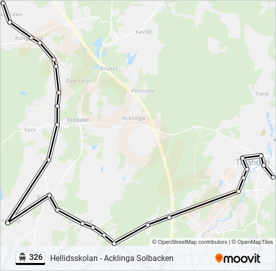 326 spårvagn Linje karta