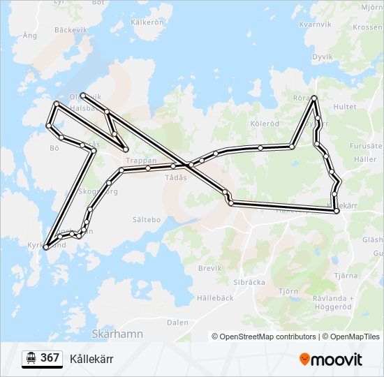 367 spårvagn Linje karta