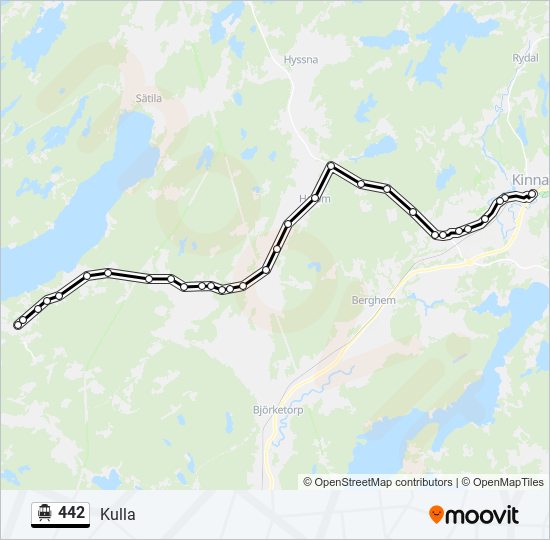 442 spårvagn Linje karta