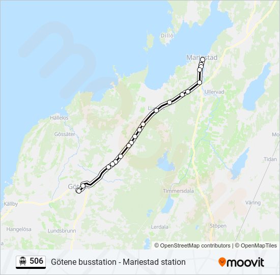 506 spårvagn Linje karta