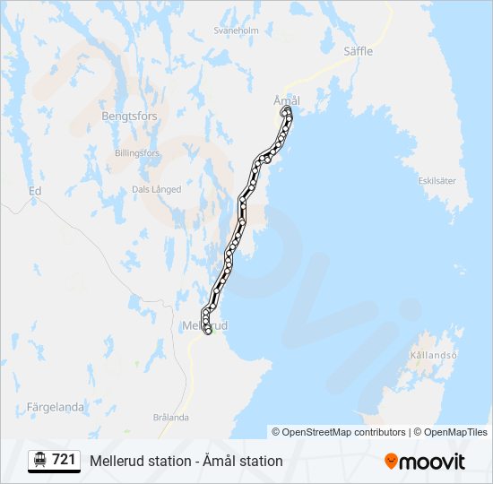 721 spårvagn Linje karta