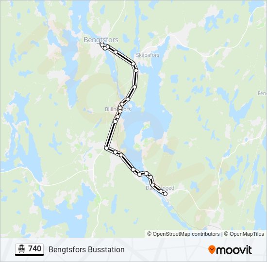 740 spårvagn Linje karta