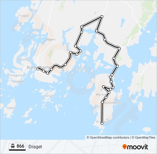 866 spårvagn Linje karta