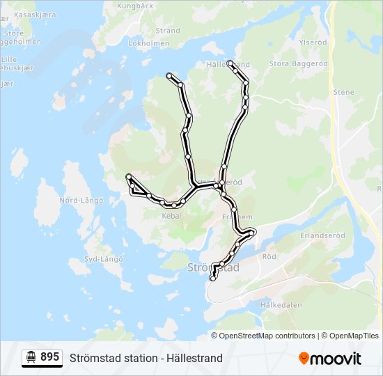 895 spårvagn Linje karta