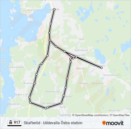 917 spårvagn Linje karta