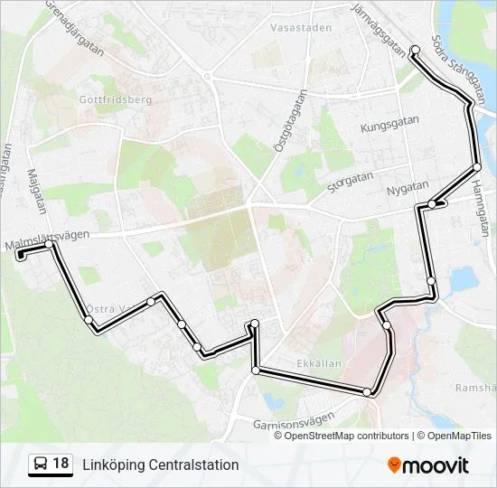 18 Bus Line Map