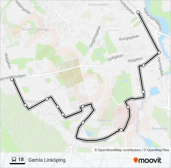 18 Bus Line Map