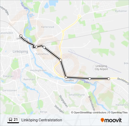 21 Route: Schedules, Stops & Maps - Linköping Centralstation (Updated)