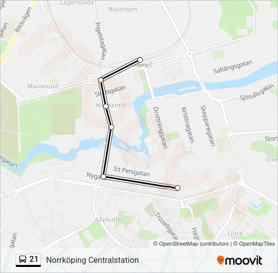 21 Bus Line Map