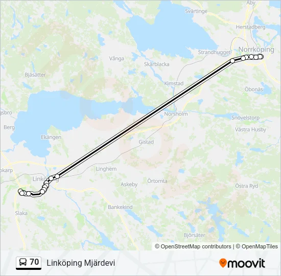 70 Bus Line Map