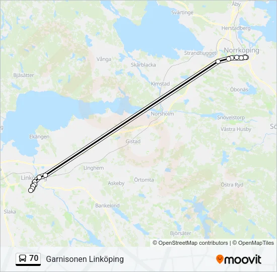 70 Bus Line Map
