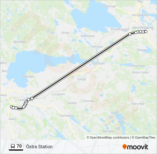 70 Bus Line Map