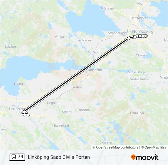 74 Bus Line Map