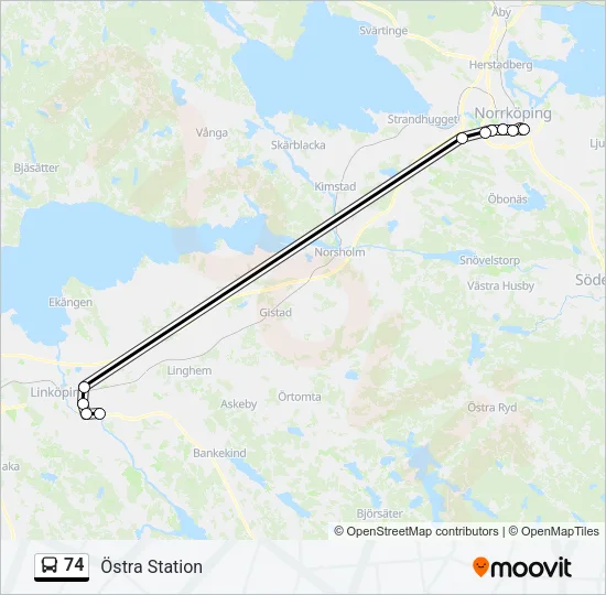 74 Bus Line Map