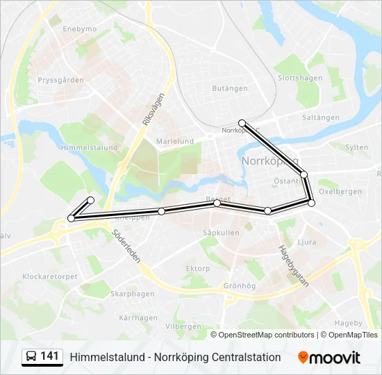 141 Bus Line Map