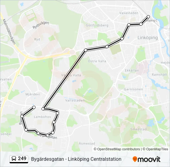 249 Bus Line Map