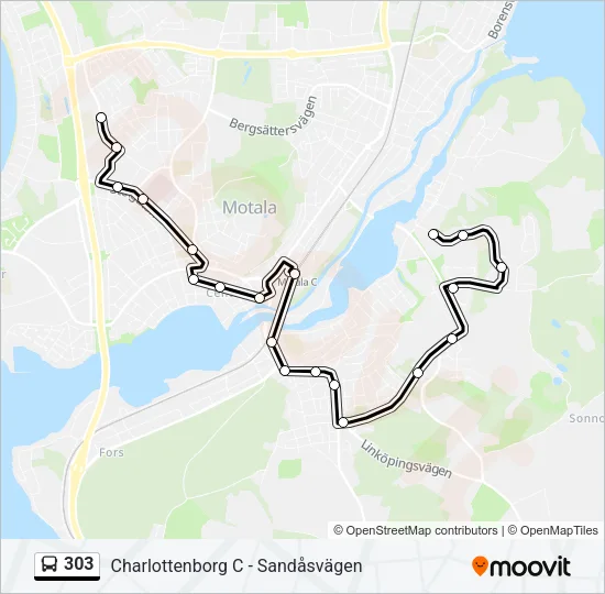 303 Bus Line Map