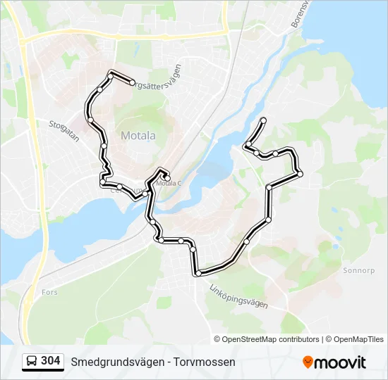 304 Bus Line Map