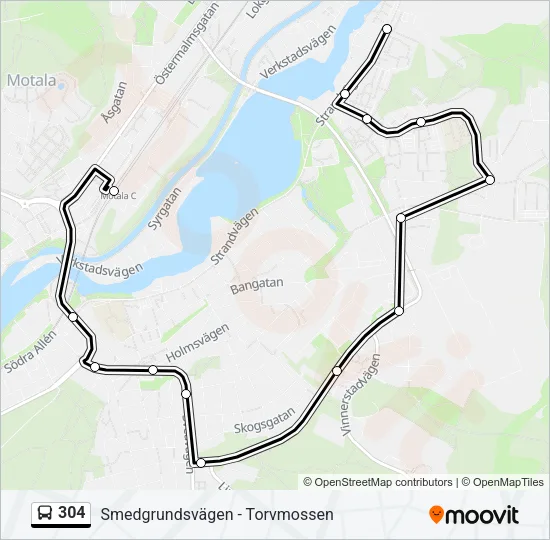 304 Bus Line Map