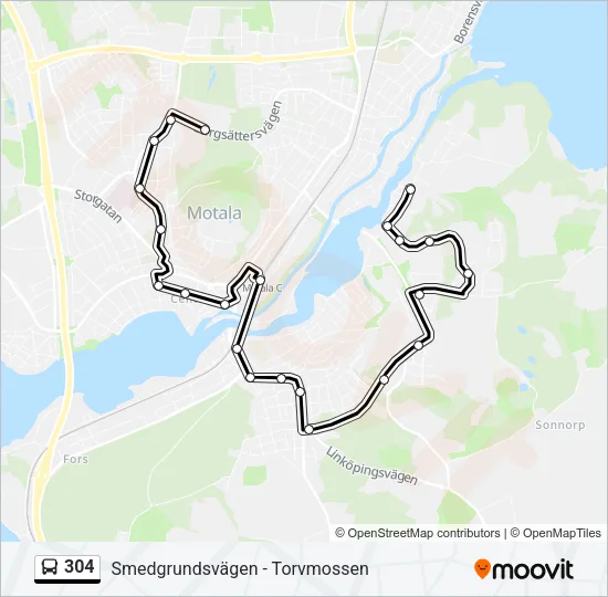 304 Bus Line Map