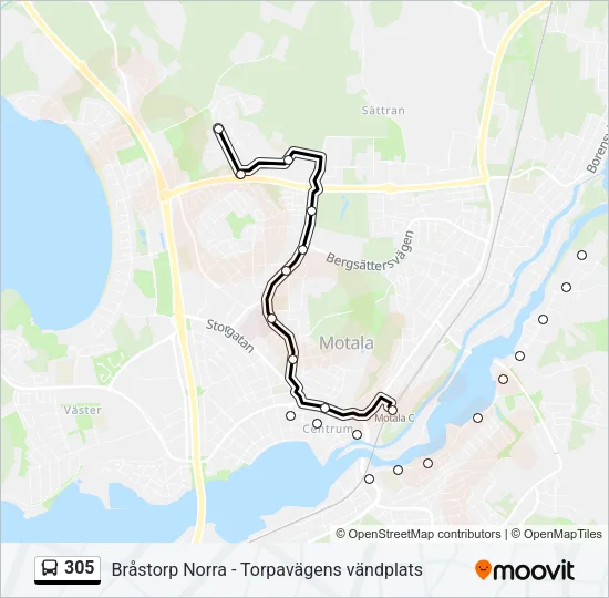 305 Bus Line Map