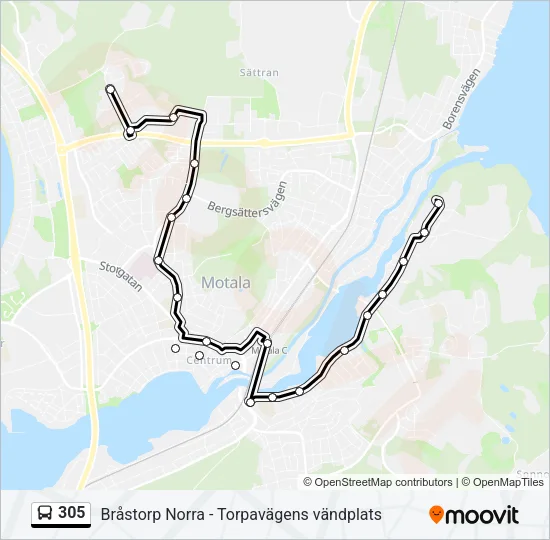 305 Bus Line Map
