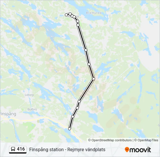 416 Bus Line Map