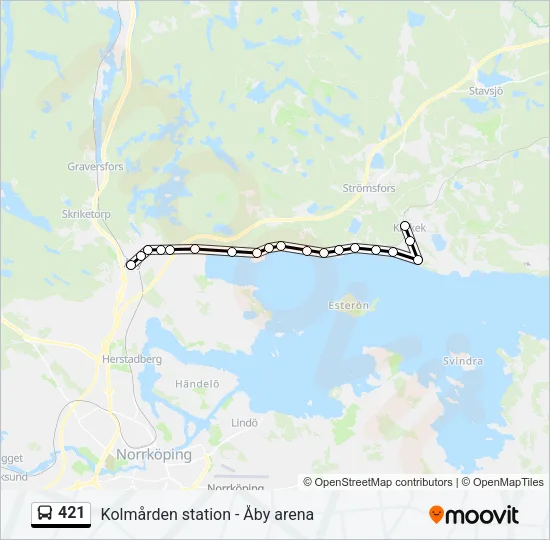 421 Bus Line Map