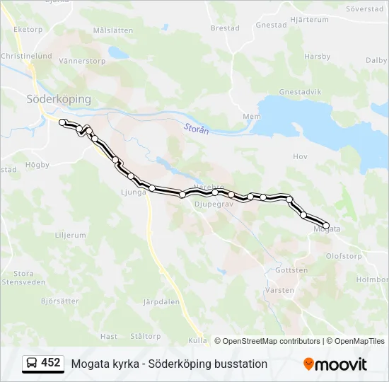 452 Bus Line Map