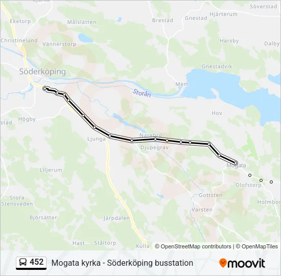 452 Bus Line Map