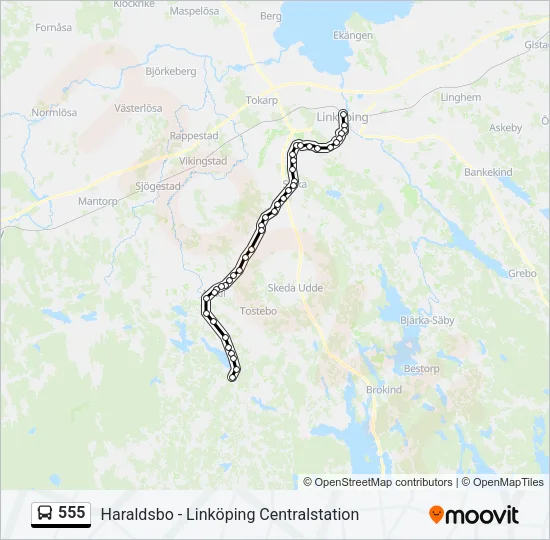 555 Bus Line Map