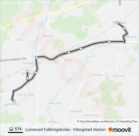 574 Bus Line Map
