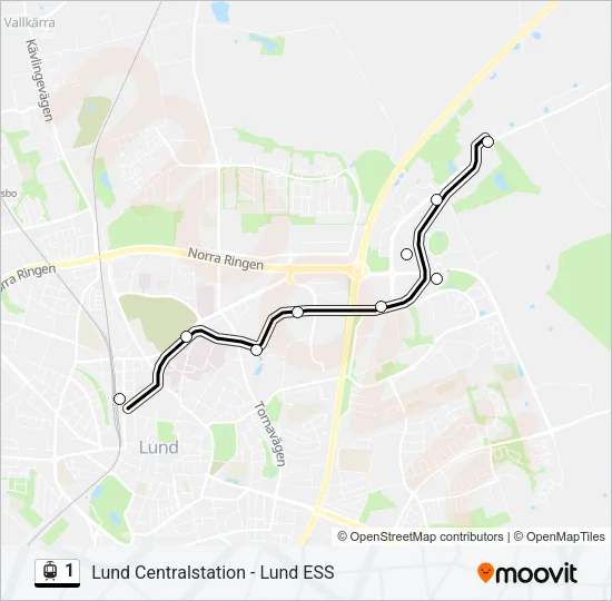 1 Light Rail Line Map