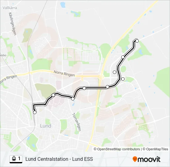 1 Light Rail Line Map