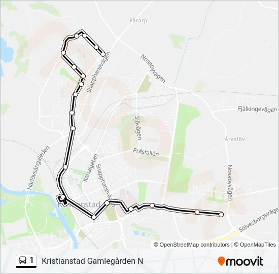 1 Bus Line Map