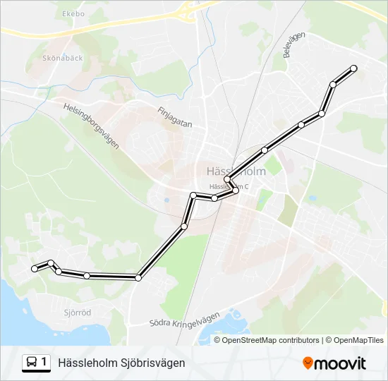 1 Bus Line Map