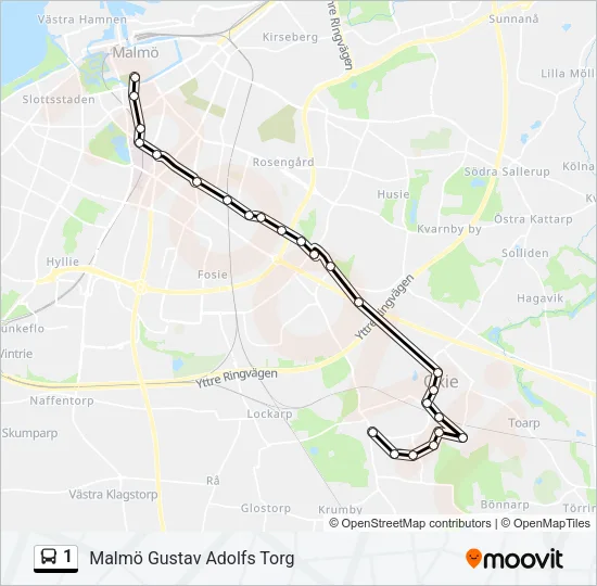 1 Bus Line Map