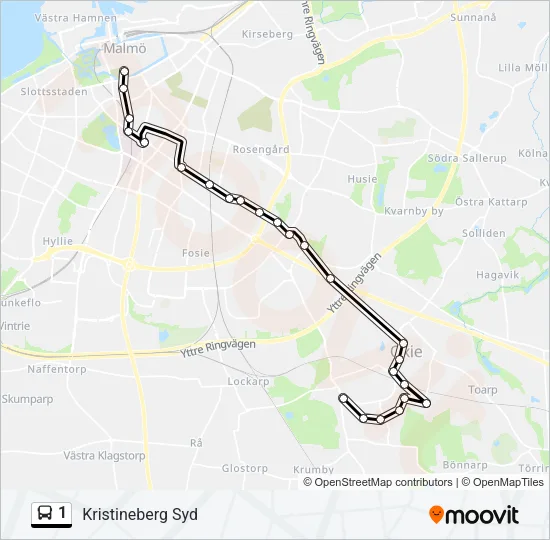 1 Bus Line Map